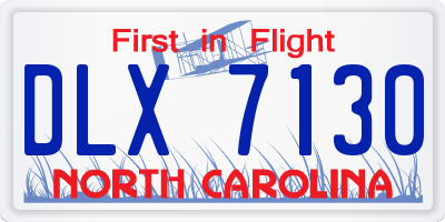NC license plate DLX7130