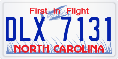 NC license plate DLX7131