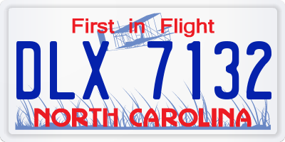 NC license plate DLX7132