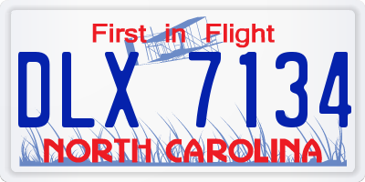 NC license plate DLX7134