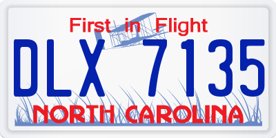 NC license plate DLX7135