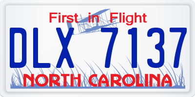 NC license plate DLX7137