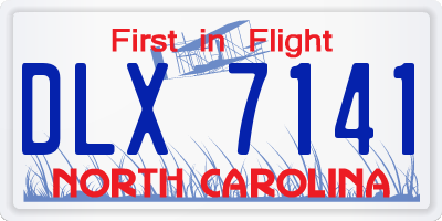 NC license plate DLX7141