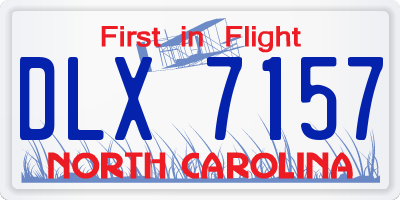 NC license plate DLX7157