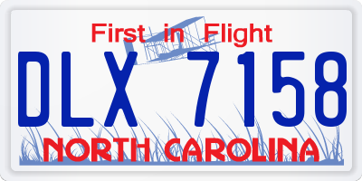 NC license plate DLX7158