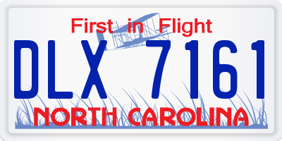 NC license plate DLX7161