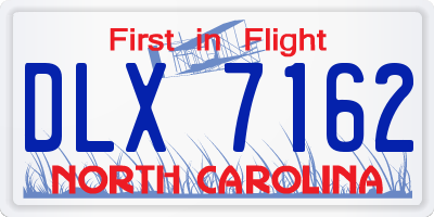 NC license plate DLX7162
