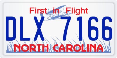 NC license plate DLX7166