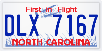 NC license plate DLX7167