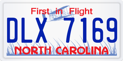 NC license plate DLX7169