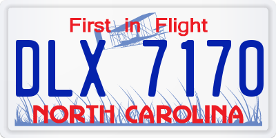 NC license plate DLX7170