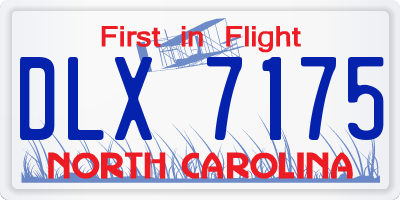 NC license plate DLX7175