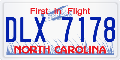 NC license plate DLX7178
