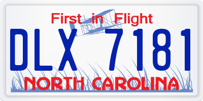 NC license plate DLX7181