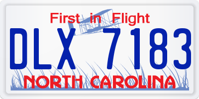 NC license plate DLX7183