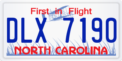 NC license plate DLX7190