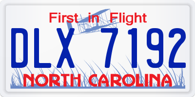 NC license plate DLX7192