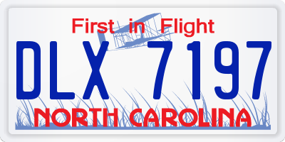 NC license plate DLX7197