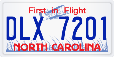 NC license plate DLX7201