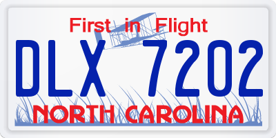 NC license plate DLX7202