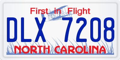 NC license plate DLX7208