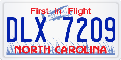 NC license plate DLX7209