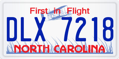 NC license plate DLX7218