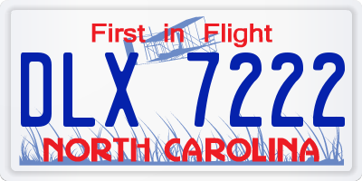 NC license plate DLX7222