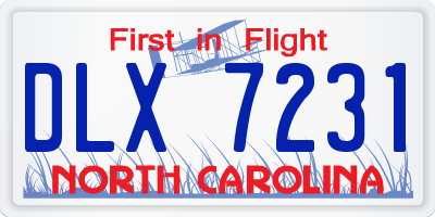 NC license plate DLX7231