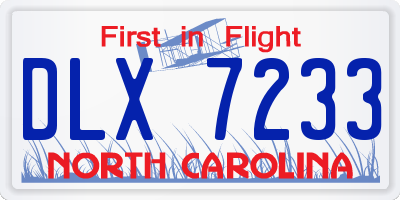 NC license plate DLX7233