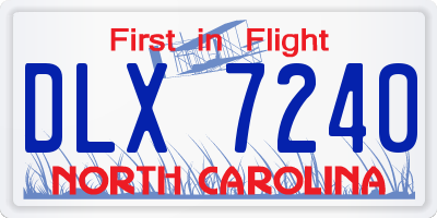 NC license plate DLX7240