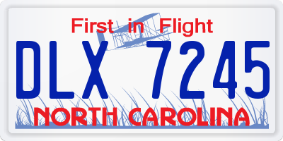 NC license plate DLX7245