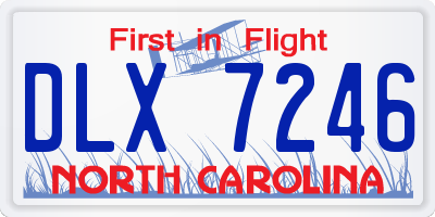 NC license plate DLX7246