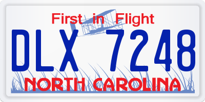 NC license plate DLX7248