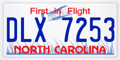NC license plate DLX7253