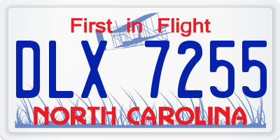 NC license plate DLX7255