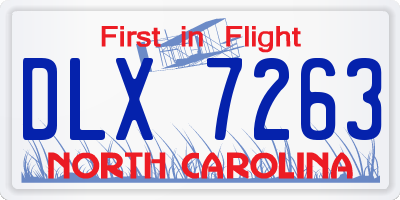 NC license plate DLX7263