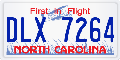 NC license plate DLX7264