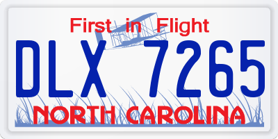NC license plate DLX7265