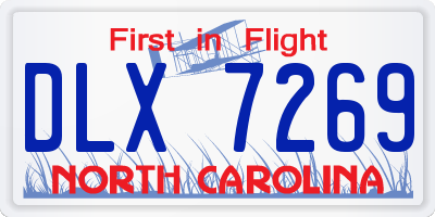 NC license plate DLX7269