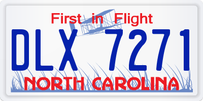 NC license plate DLX7271
