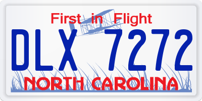 NC license plate DLX7272