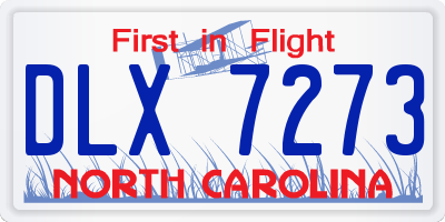 NC license plate DLX7273