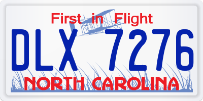 NC license plate DLX7276