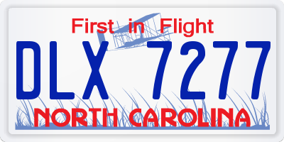 NC license plate DLX7277