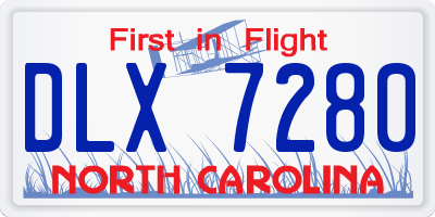 NC license plate DLX7280