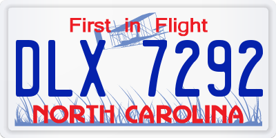 NC license plate DLX7292