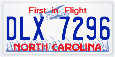 NC license plate DLX7296