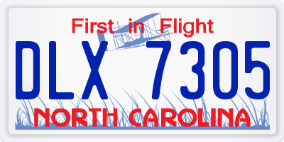NC license plate DLX7305