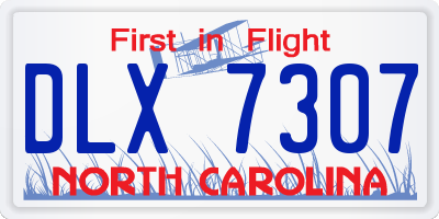 NC license plate DLX7307